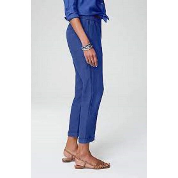 J. Jill Love Linen Relaxed Fit Rolled Cuff Pants - NEW - Picture 1 of 8